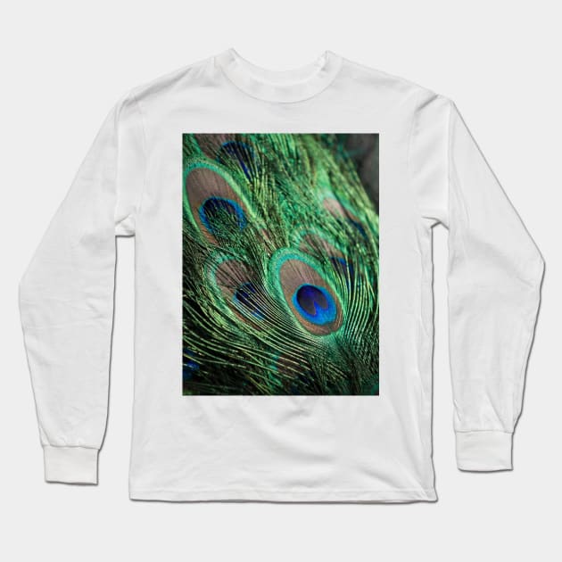 Peacock Feather Long Sleeve T-Shirt by NewburyBoutique